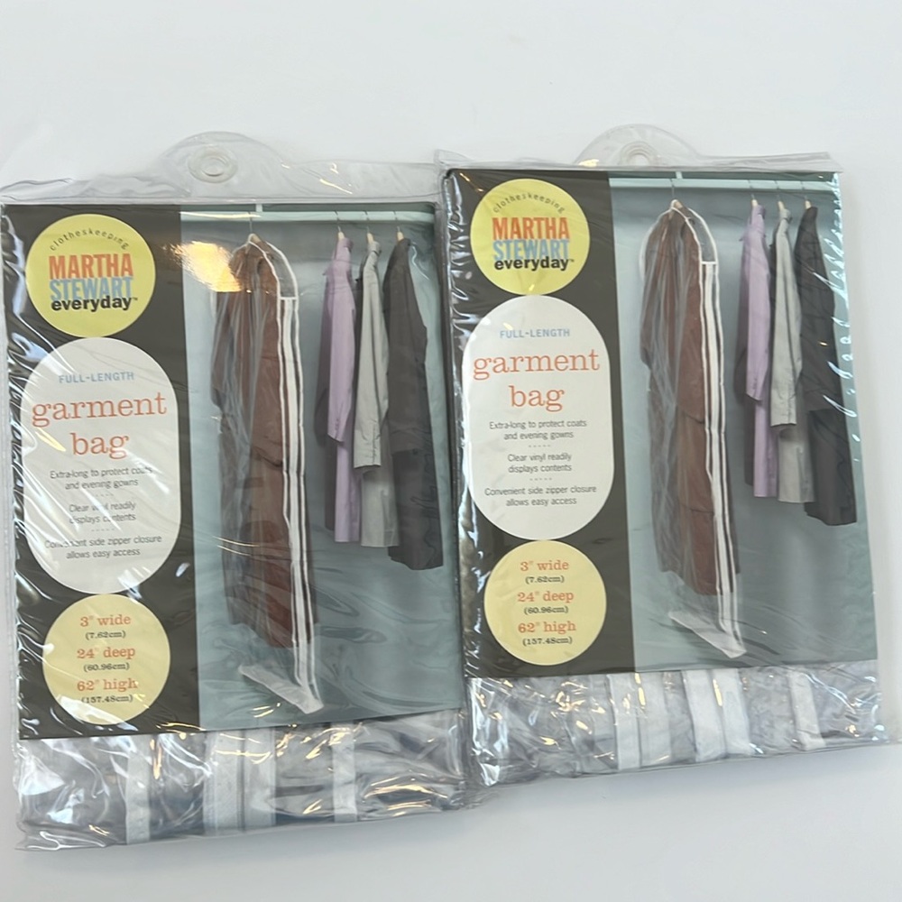 Set of Two Martha Stewart Hanging Garment Bag